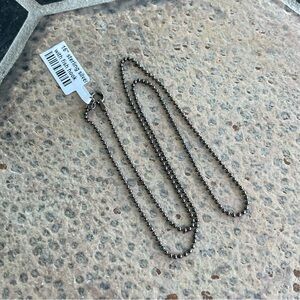 Sterling Silver 925 Ball black rhodium Chain Necklace 16”